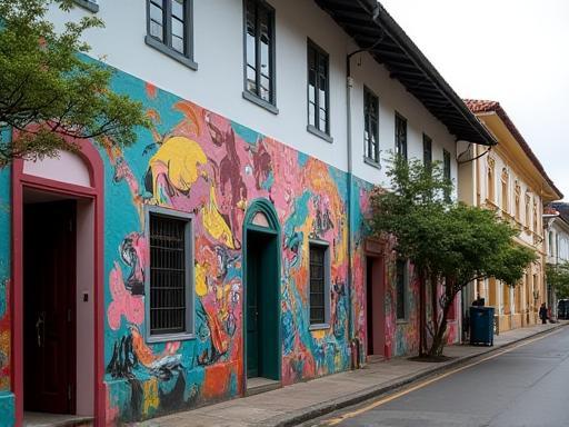 Colorful street art mural in George Town, Penang